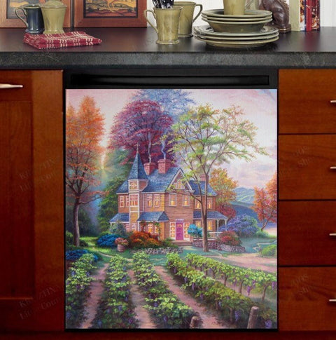 Beautiful Cottage Dishwasher Magnet Cover Kitchen Decoration Decals Appliances Stickers Magnetic Sticker ND