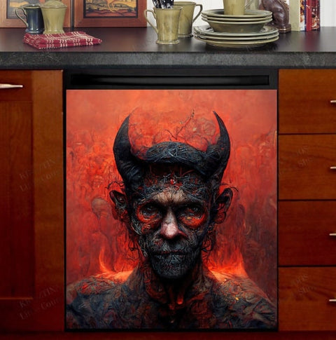 Halloween Prince of Darkness Dishwasher Magnet Cover Kitchen Decoration Decals Appliances Stickers Magnetic Sticker ND