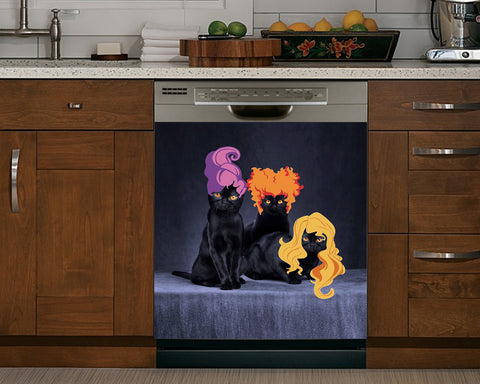 Black Cat Halloween Dishwasher Magnet Cover Kitchen Decoration Decals Appliances Stickers Magnetic Sticker ND