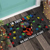 In This House No One Fights Alone Skull Autism Awareness Doormat Autism Home Decor Autism Awareness Gift Idea HT