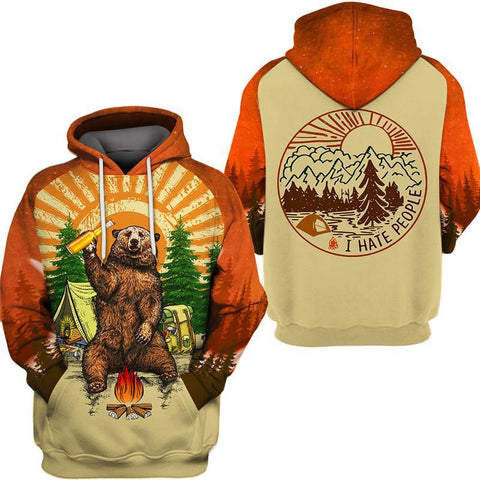 Sunrise Bear Camping 3D All Over Printed T-shirt/Pullover/hoodie/zip hoodie