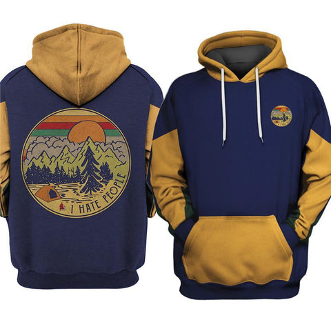 I Hate People Vintage Retro Camping 3D All Over Printed T shirt/ pullover/hoodie/zip hoodie