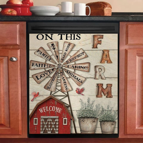 On This Farm Dishwasher Cover Kitchen Farmhouse Decor Christmas Gift HT