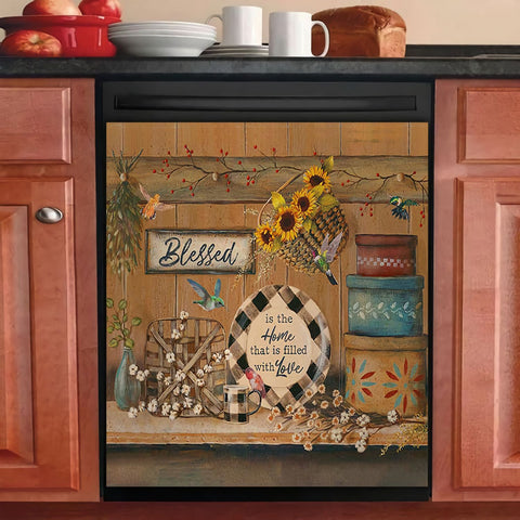 Home Is Filled With Love Dishwasher Cover Kitchen Decor Home Decoration Gifts HT