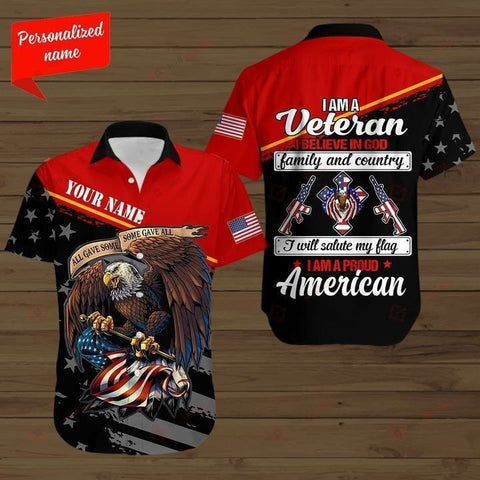I AM A VETERAN I BELIEVE IN GOD Hawaii Shirt Gift for Veteran Day Hawaiian Shirt