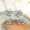 Personalized Silver Heart Mothers Day Necklace With Birthstones Mom Jewelry Gift For Her, Mom, Grandma, Wife HT