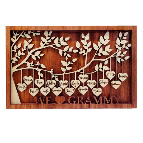 Personalized Hanging Hearts Family Names Sign Frame Mothers Day Decor Home Decorations Mom Grandma Gifts HT