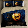 Halloween Bedspread Halloween Skull Black Cat Bedding Set