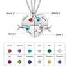 4pcs/Set Personalized Heart Mothers Day Necklace With Birthstones Mom Jewelry Gift For Mom Grandma Wife HT