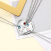 4pcs/Set Personalized Heart Mothers Day Necklace With Birthstones Mom Jewelry Gift For Mom Grandma Wife HT