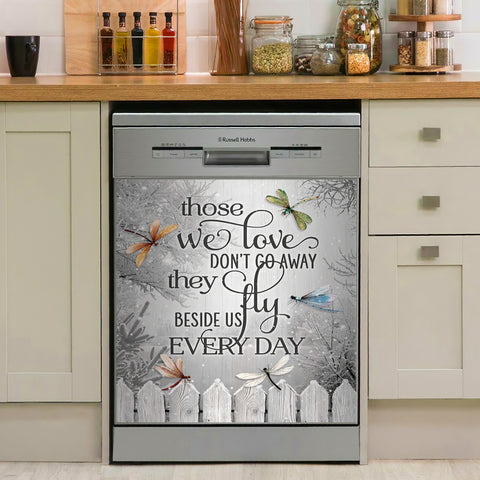 Dragonfly Winter Kitchen Dishwasher Cover Decor Art Housewarming Gifts Home Decorations HT