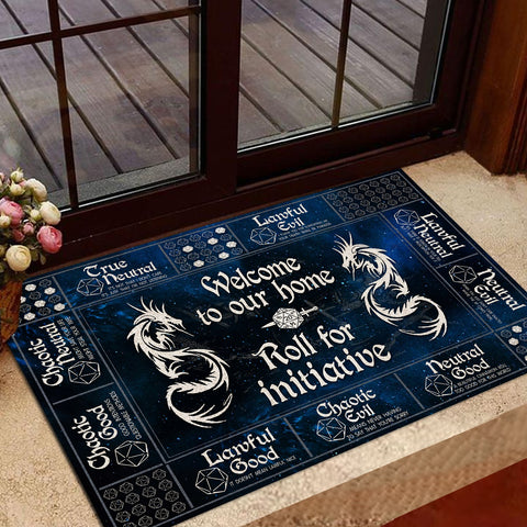 D&D Dragon Roll for initiative Doormat gift for game lovers Doormat