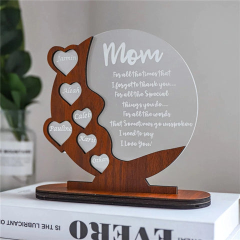 Personalized Family Names Sign Frame Mothers Fathers Day Decor Home Decorations Mom Grandma Dad Gifts HT