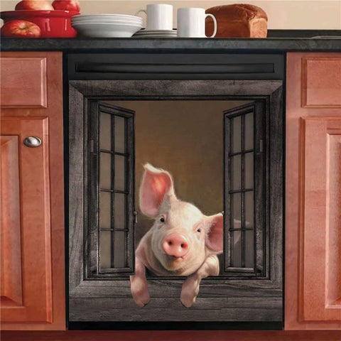 Farm Pig Kitchen Dishwasher Cover Decor Art Housewarming Gifts Home Decorations HT