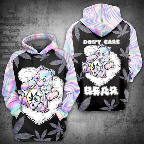 Don't Care Bear Unisex Hoodie For Men Women Cannabis Marijuana 420 Weed Shirt Clothing Gifts HT