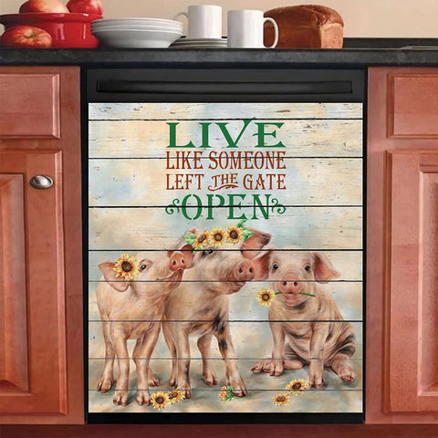 Farm Pig Kitchen Dishwasher Cover Decor Art Housewarming Gifts Home Decorations HT