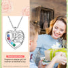 Personalized Family Heart Mothers Day Necklace With Birthstones Mom Jewelry Gift For Mom Grandma Wife HT