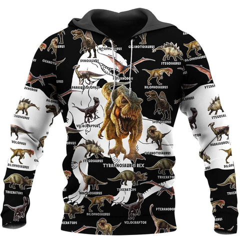 Dinosaur Hoodie Brown WhiteDINOSAUR 3D ALL OVER PRINTED SHIRTS MP894