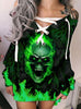 Gift For Skull Lovers Sexy Lace-up Dress For Women HT