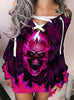 Gift For Skull Lovers Sexy Lace-up Dress For Women HT