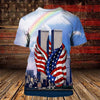MEMORIAL DAY WE WILL NEVER FORGET 9/11 3D T-SHIRT 20TH ANNIVERSARY