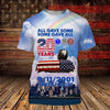MEMORIAL DAY WE WILL NEVER FORGET 9/11 3D T-SHIRT 20TH ANNIVERSARY