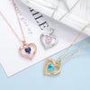 Personalized Name Heart Mothers Day Necklace With Birthstones Mom Jewelry Gift For Mom Grandma Wife HT