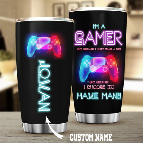 Customized Tumbler for Gamer, Gamer Cup,PS I'm a gamer Tumbler Custom TTM