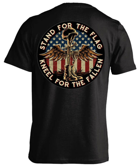 Battlefield Cross Stand For The Flag Kneel For The Fallen Military Patriotic T-shirt Patriots Shirt Veterans Shirt Veterans Gifts