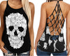 Skull Cat Criss-cross Tank top HA