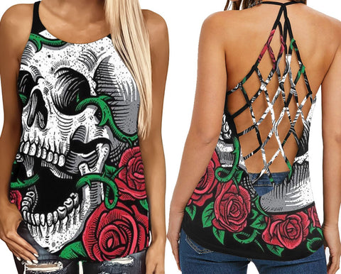 Skull criss-cross tank top HA