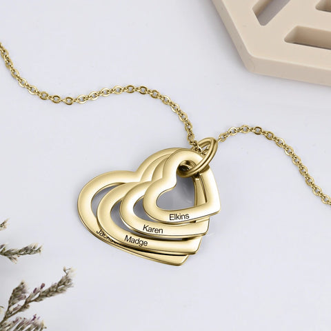 Personalized Family Names Heart Mothers Day Necklace Mom Jewelry Gift For Mom Grandma Wife HT