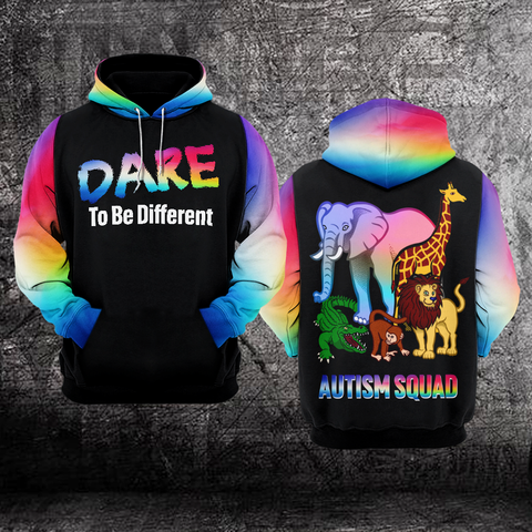 Dare To Be Different Autism Squad Unisex Hoodie For Men Women Autism Awareness Shirts Clothing Gifts HT