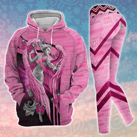 Breast Cancer Awareness Hoodie Leggings Set Survivor Gifts For Women Clothing Clothes Outfits HT