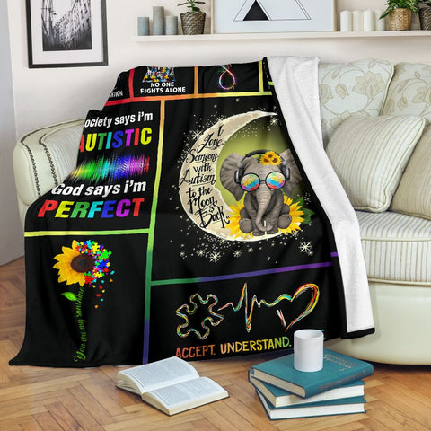 ELEPHANT AUTISM PREMIUM FLEECE BLANKET