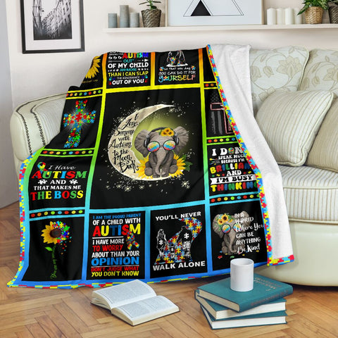 ELEPHANT AUTISM 02 PREMIUM BLANKET