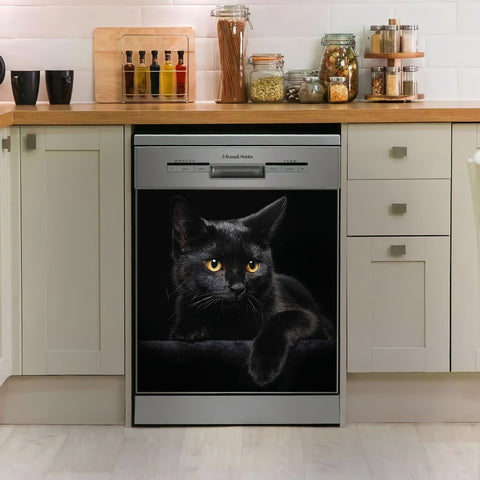 Black Cat Kitchen Dishwasher Cover Decor Art Housewarming Gifts Home Decorations HT