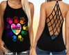 Multicolor Hands Nurse Life Criss-cross tank top, tank for Nurse, Nurse Pride Tank top VA