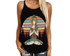 Tattoo girl yoga criss-cross tank top HA