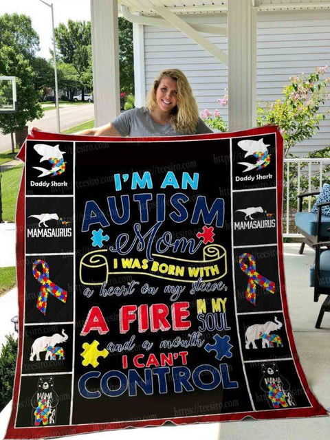 AUTISM MOM Quilt Blanket 02