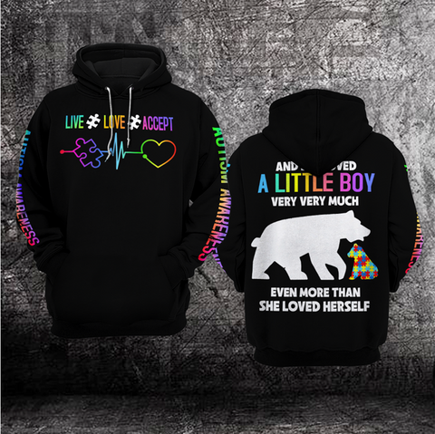 Live Love Accept Autism Unisex Hoodie For Men Women Autism Awareness Shirts Clothing Gifts HT