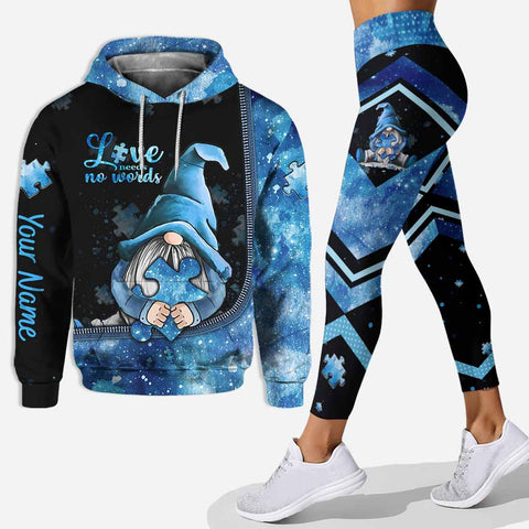 Love Needs No Words Hoodie And Leggings Personalized Autism Awareness Hoodie Autism Awareness Gift HT