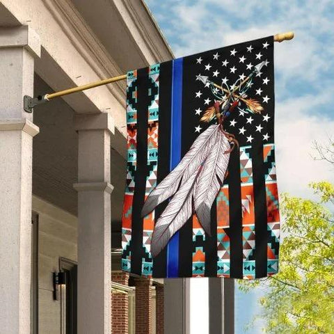 Native Flag US Native American – Back The Blue Flag
