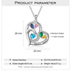 Personalized Silver Heart Mothers Day Necklace With Birthstones Mom Jewelry Gift For Mom Grandma Wife HT