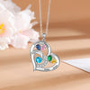 Personalized Silver Heart Mothers Day Necklace With Birthstones Mom Jewelry Gift For Mom Grandma Wife HT