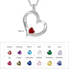 Personalized Silver Heart Mothers Day Necklace With Birthstones Mom Jewelry Gift For Mom Grandma Wife HT