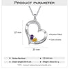 Personalized Silver Heart Mothers Day Necklace With Birthstones Mom Jewelry Gift For Mom Grandma Wife HT