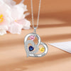 Personalized Silver Heart Mothers Day Necklace With Birthstones Mom Jewelry Gift For Mom Grandma Wife HT