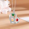 Personalized Silver Heart Mothers Day Necklace With Birthstones Mom Jewelry Gift For Mom Grandma Wife HT