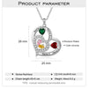 Personalized Silver Heart Mothers Day Necklace With Birthstones Mom Jewelry Gift For Mom Grandma Wife HT